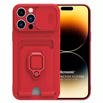 Microsonic Apple iPhone 16 Pro Kılıf Multifunction Silicone Kırmızı