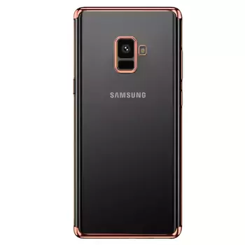 Microsonic Samsung Galaxy A8 Plus 2018 Kılıf Skyfall Transparent Clear Rose Gold