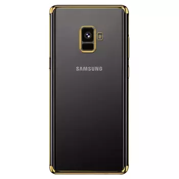 Microsonic Samsung Galaxy A8 Plus 2018 Kılıf Skyfall Transparent Clear Gold