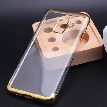 Microsonic Samsung Galaxy A8 Plus 2018 Kılıf Skyfall Transparent Clear Gold