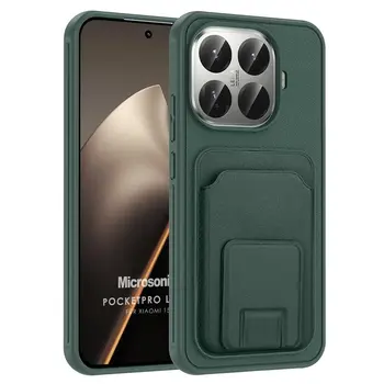 Microsonic Xiaomi 15T Pro Kılıf PocketPro Litchi Koyu Yeşil