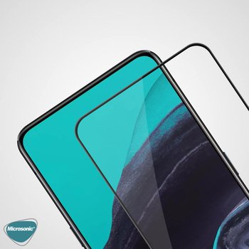 Microsonic Oppo Reno 2 Kavisli Temperli Cam Ekran Koruyucu Film Siyah