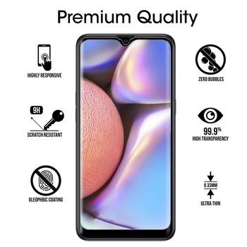 Microsonic Samsung Galaxy A10S Kavisli Temperli Cam Ekran Koruyucu Film Siyah