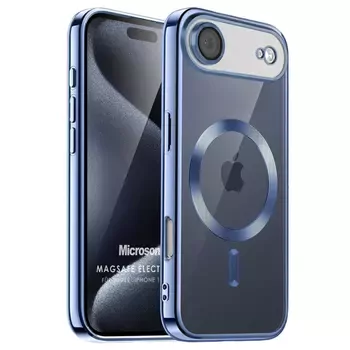 Microsonic Apple iPhone 17 Air Kılıf MagSafe Luxury Electroplate Mavi