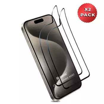 Microsonic Apple iPhone 15 Pro Max Crystal Seramik Nano Ekran Koruyucu Siyah (2 Adet)