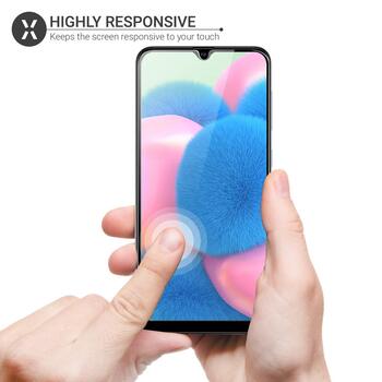 Microsonic Samsung Galaxy A30S Kavisli Temperli Cam Ekran Koruyucu Film Siyah