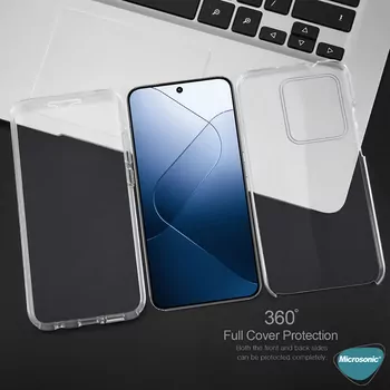 Microsonic Xiaomi 15 Kılıf 6 tarafı tam full koruma 360 Clear Soft Şeffaf
