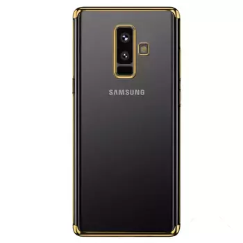 Microsonic Samsung Galaxy A6 Plus 2018 Kılıf Skyfall Transparent Clear Gold