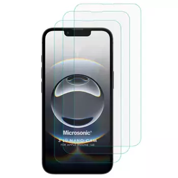 Microsonic Apple iPhone 16e Screen Protector Nano Glass Cam Ekran Koruyucu (3`lü Paket)