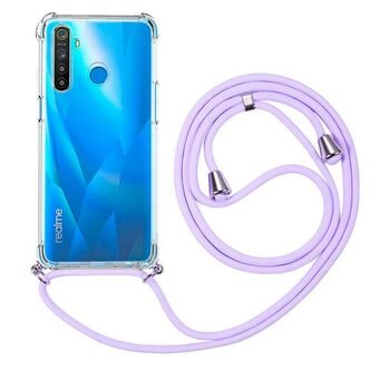 Microsonic Realme 6i Kılıf Neck Lanyard Lila