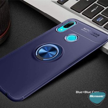 Microsonic Huawei Y7 Prime 2019 Kılıf Kickstand Ring Holder Lacivert