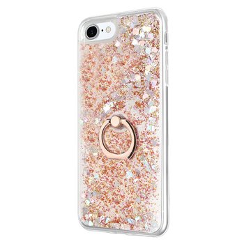 Microsonic Apple iPhone SE 2022 Kılıf Glitter Liquid Holder Gold