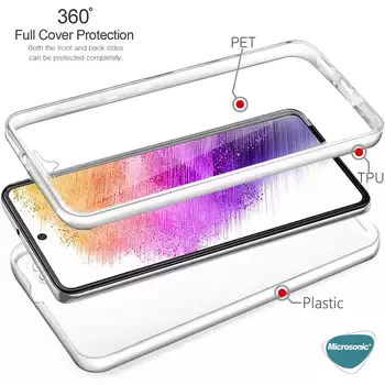 Microsonic Samsung Galaxy S25 Ultra Kılıf 6 Tarafı Tam Full Koruma 360 Clear Soft Şeffaf