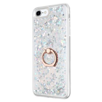 Microsonic Apple iPhone SE 2022 Kılıf Glitter Liquid Holder Gümüş