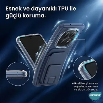 Microsonic TECNO Camon 40 Pro Kılıf PocketPro Litchi Lacivert
