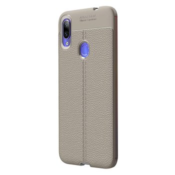 Microsonic Xiaomi Redmi Note 7 Pro Kılıf Deri Dokulu Silikon Gri