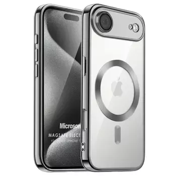 Microsonic Apple iPhone 17 Air Kılıf MagSafe Luxury Electroplate Koyu Gri