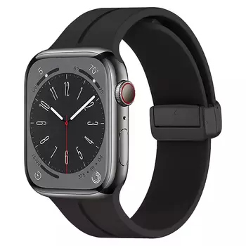 Microsonic Apple Watch Series 7 45mm Kordon Ribbon Line Siyah