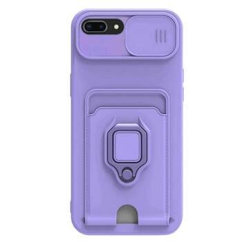 Microsonic Apple iPhone 8 Plus Kılıf Multifunction Silicone Lila