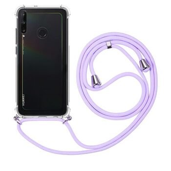 Microsonic Huawei Y7P Kılıf Neck Lanyard Lila