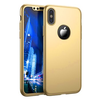 Microsonic iPhone X Full Kılıf Komple Gövde Koruma Gold