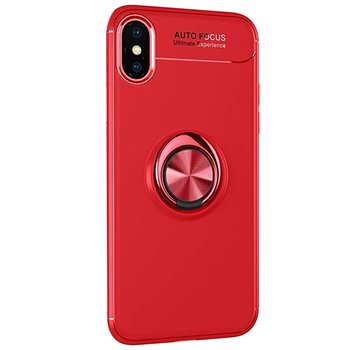 Microsonic Apple iPhone XS Max Kılıf Kickstand Ring Holder Kırmızı