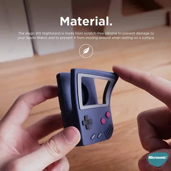 Microsonic Apple Watch 11 46mm Masaüstü Şarj Standı Gameboy Lacivert
