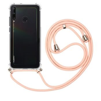 Microsonic Huawei P40 Lite E Kılıf Neck Lanyard Rose Gold