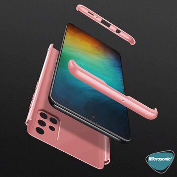 Microsonic Samsung Galaxy A71 Kılıf Double Dip 360 Protective AYS Rose Gold