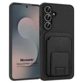 Microsonic Samsung Galaxy S25 FE Kılıf PocketPro Litchi Siyah