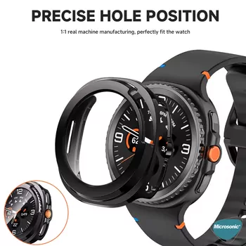 Microsonic Samsung Galaxy Watch 8 Classic 46mm Kılıf Matte Premium Slim WatchBand Lacivert