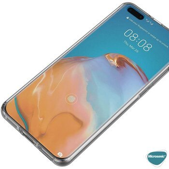 Microsonic Huawei P40 Pro Kılıf Komple Gövde Koruyucu Silikon Şeffaf