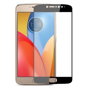 Microsonic Motorola Moto E4 Plus Kavisli Temperli Cam Ekran Koruyucu Film Siyah