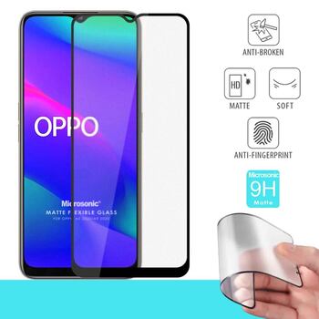 Microsonic Oppo A9 2020 Seramik Matte Flexible Ekran Koruyucu Siyah