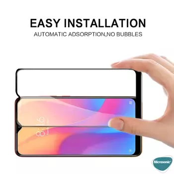 Microsonic Realme C35 Kavisli Temperli Cam Ekran Koruyucu Film Siyah