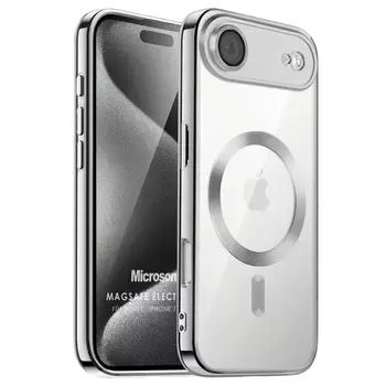 Microsonic Apple iPhone 17 Air Kılıf MagSafe Luxury Electroplate Gümüş