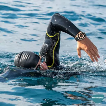 Microsonic Apple Watch Series 11 46mm Kordon Aqua Belt Turuncu