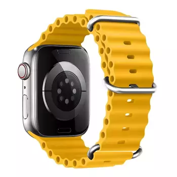 Microsonic Apple Watch Series 11 46mm Kordon Aqua Belt Sarı