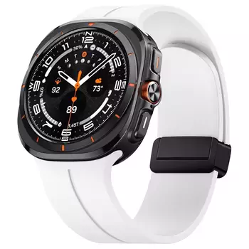 Microsonic Samsung Galaxy Watch 8 Classic 46mm Kordon Ribbon Line Beyaz