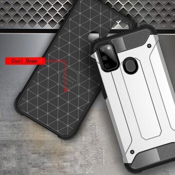 Microsonic Samsung Galaxy M30S Kılıf Rugged Armor Gümüş