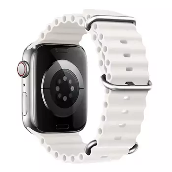 Microsonic Apple Watch Series 11 46mm Kordon Aqua Belt Beyaz
