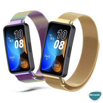 Microsonic Huawei Band 10 Milanese Loop Kordon Gümüş