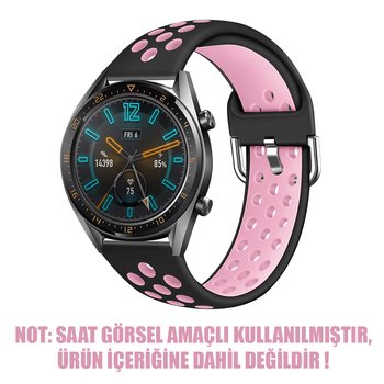 Microsonic Xiaomi Mi Watch Rainbow Sport Band Kordon Siyah Pembe