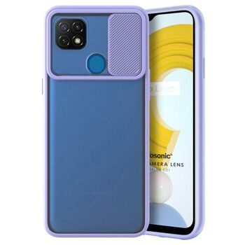 Microsonic Realme C21 Kılıf Slide Camera Lens Protection Lila