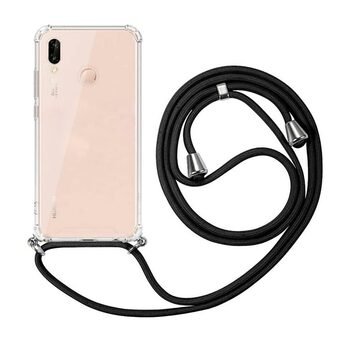 Microsonic Huawei P20 Lite Kılıf Neck Lanyard Siyah