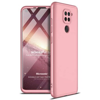 Microsonic Xiaomi Redmi Note 9 Kılıf Double Dip 360 Protective AYS Rose Gold