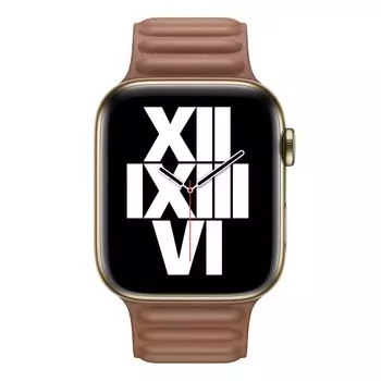 Microsonic Apple Watch Ultra Kordon Leather Link Band Kahverengi