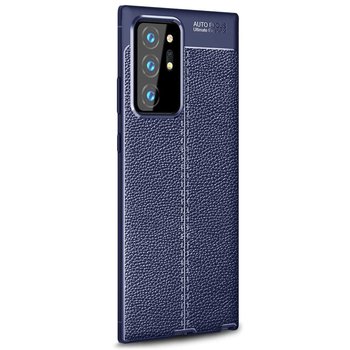 Microsonic Samsung Galaxy Note 20 Ultra Kılıf Deri Dokulu Silikon Lacivert