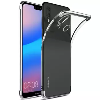 Microsonic Huawei P20 Lite Kılıf Skyfall Transparent Clear Gümüş