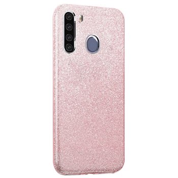 Microsonic Samsung Galaxy A21 Kılıf Sparkle Shiny Rose Gold